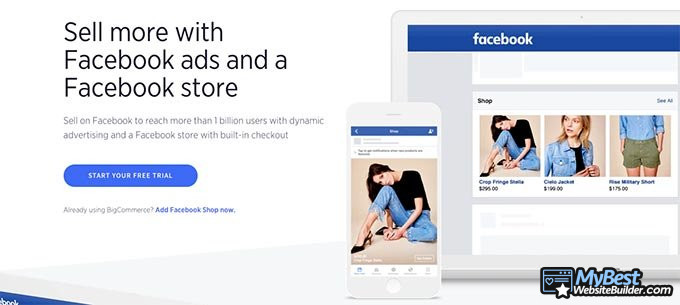 Publicações do BigCommerce: integração com o Facebook.